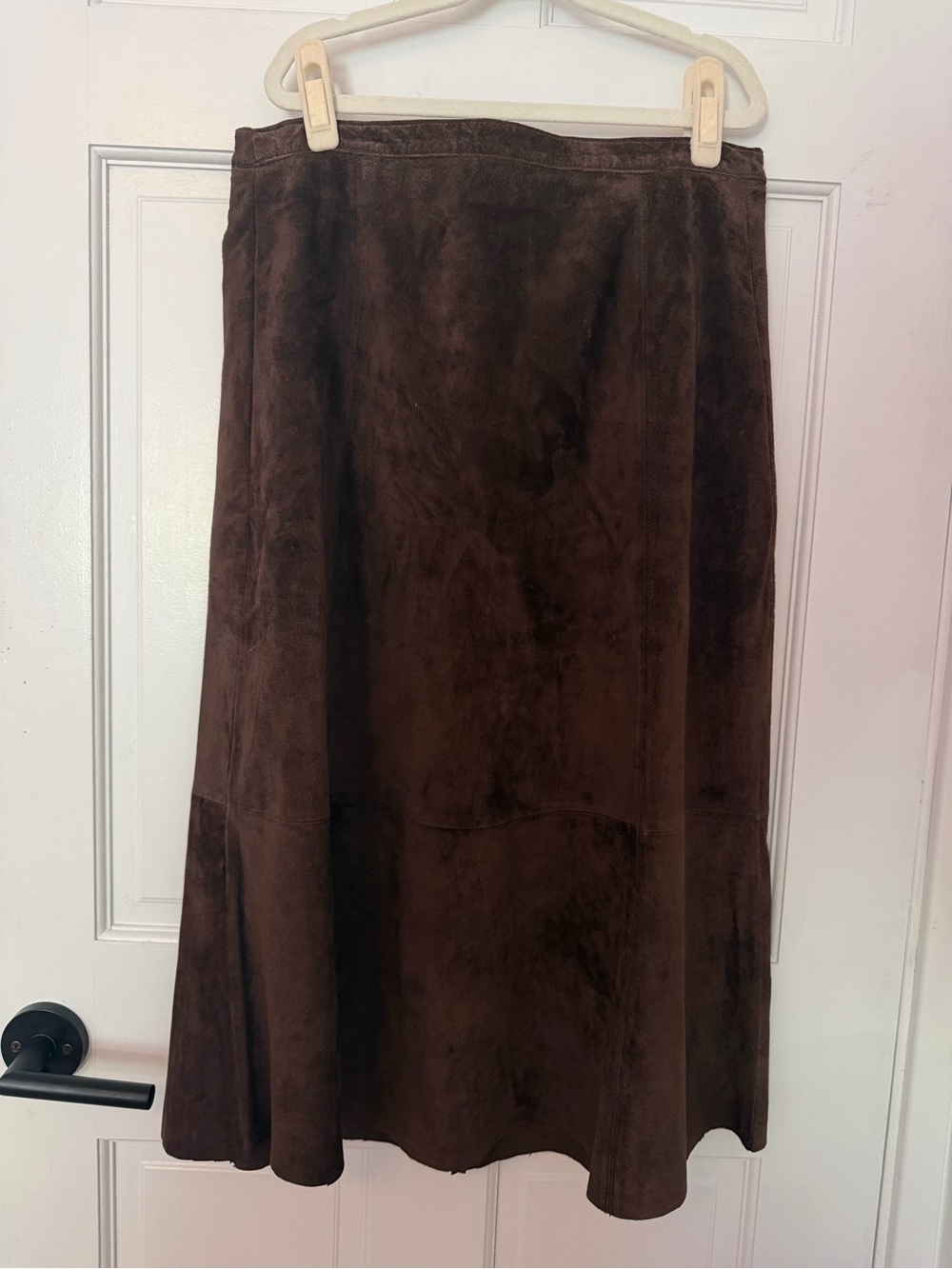 Classic Women's Brown Suede A-Line Skirt